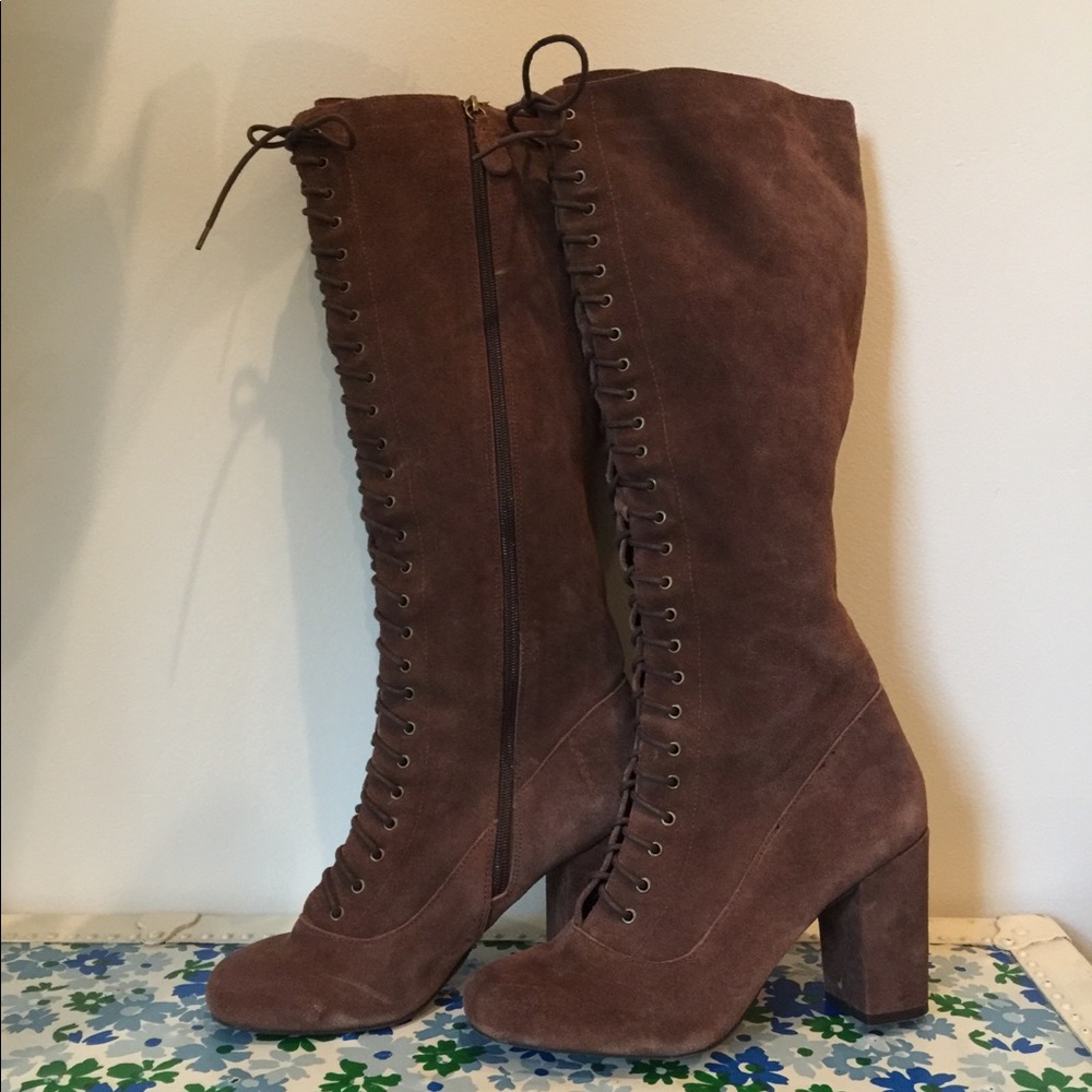 ModCloth suede lace up boots